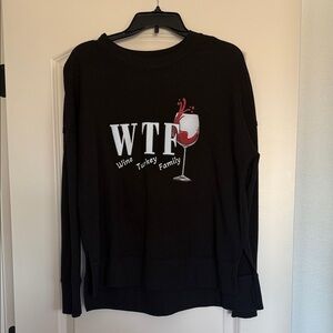 Time and Tru Black Graphic Women's Sweater